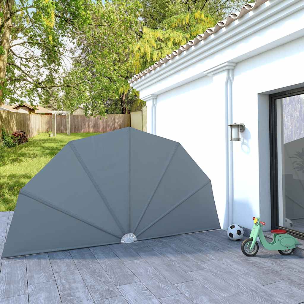 Toldo lateral dobrável para terraço 200 cm cinzento