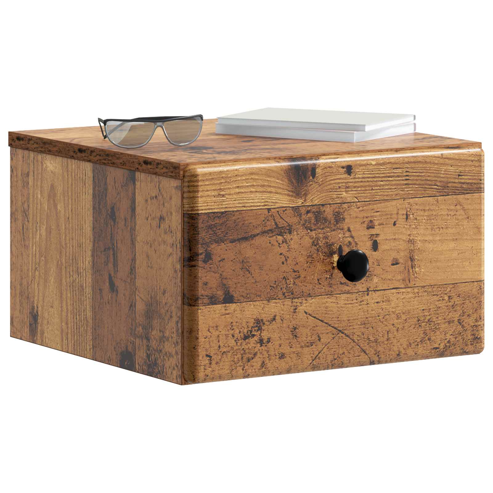 Gabinete de canto montado na parede 2 unid. madeira antiga