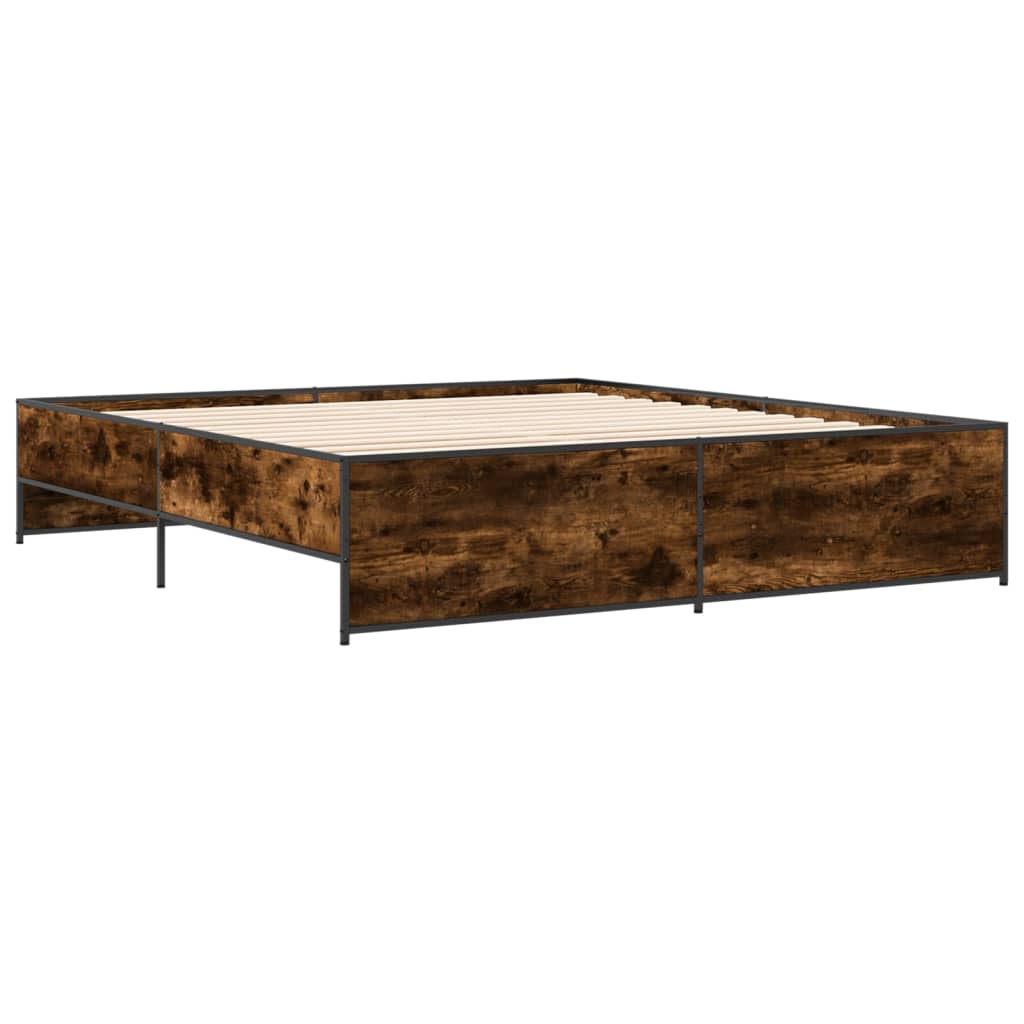 Estrutura de cama 200x200 cm derivados madeira/metal