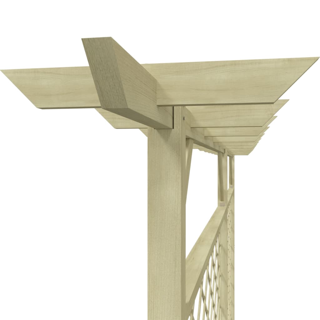 Cerca de treliça para jardim com pérgola no topo madeira