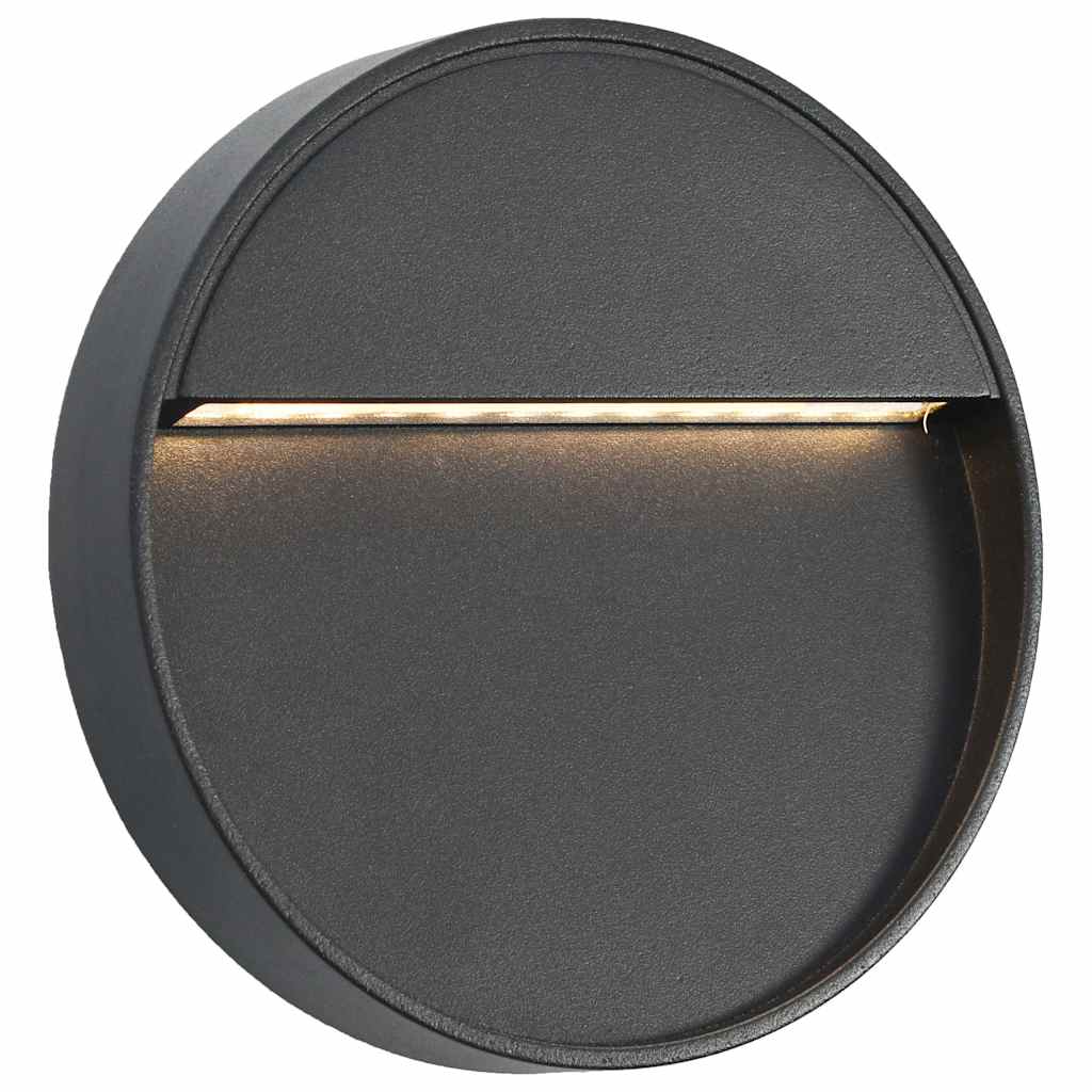 Candeeiros LED de parede exterior 2 pcs 3 w redondo preto