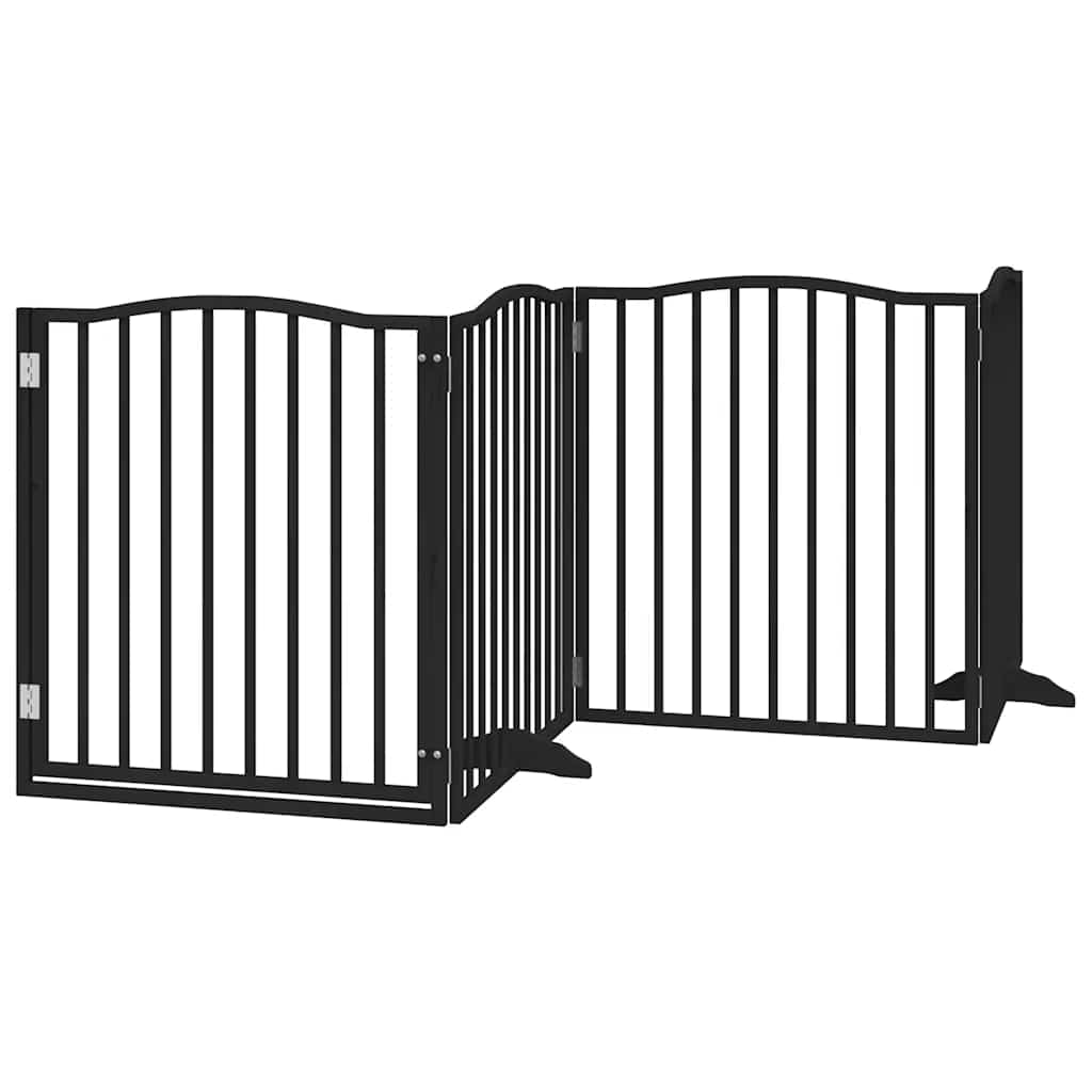 Portão p/ cães com porta dobrável 10 painéis 800 cm álamo preto