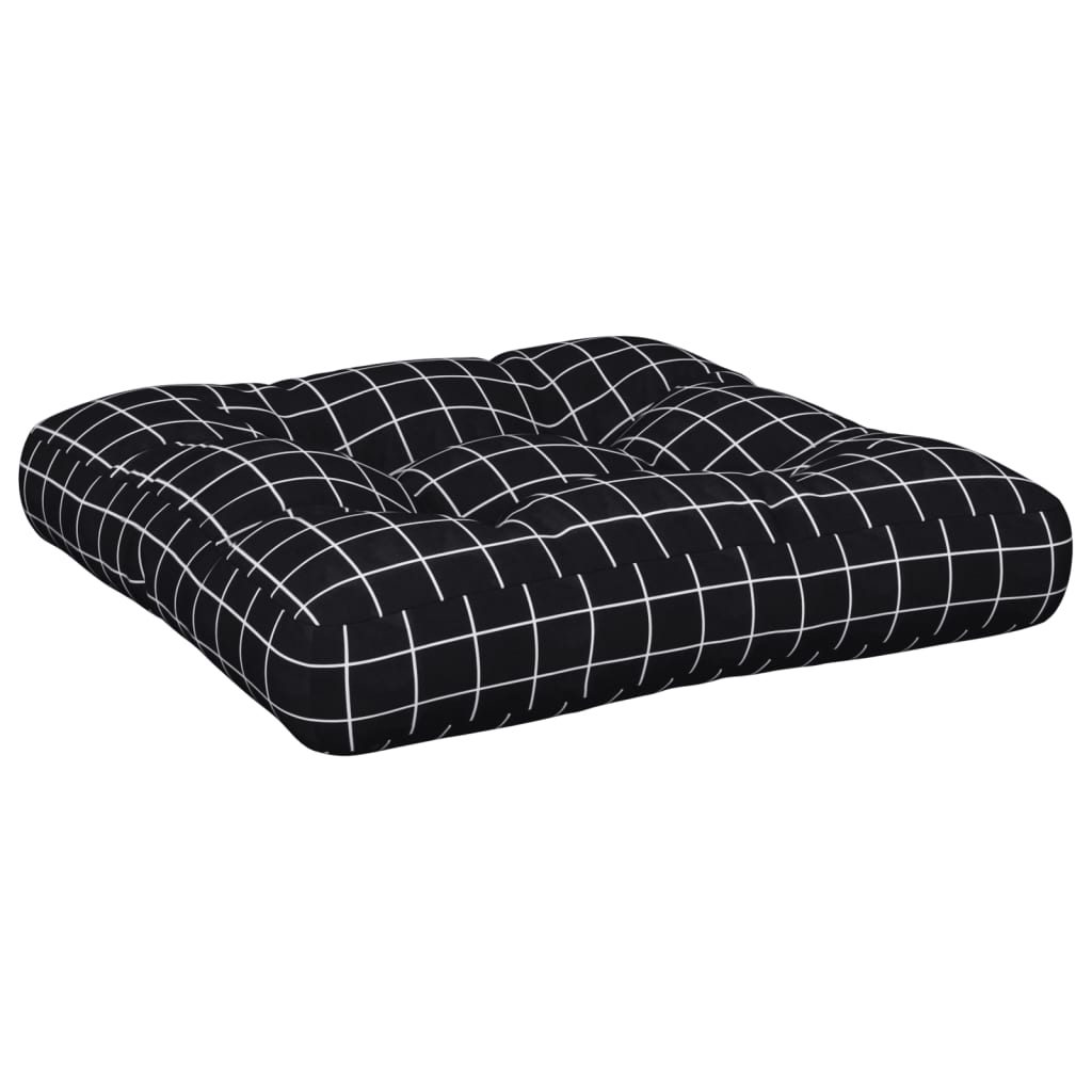 Almofadão para sofá de paletes 50x50x12 cm tecido xadrez preto
