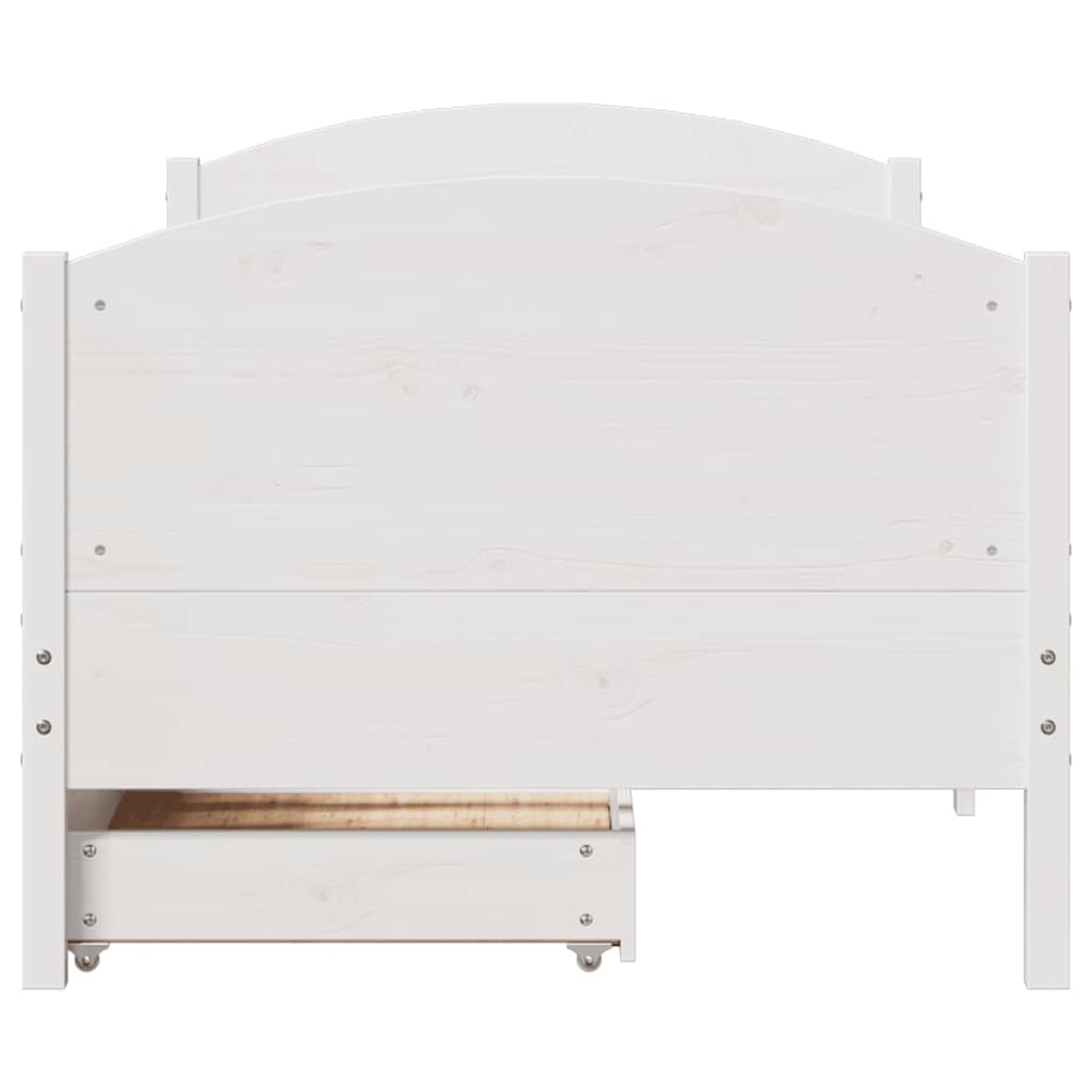 Cama sem colchão 100x200 cm madeira de pinho maciça branco
