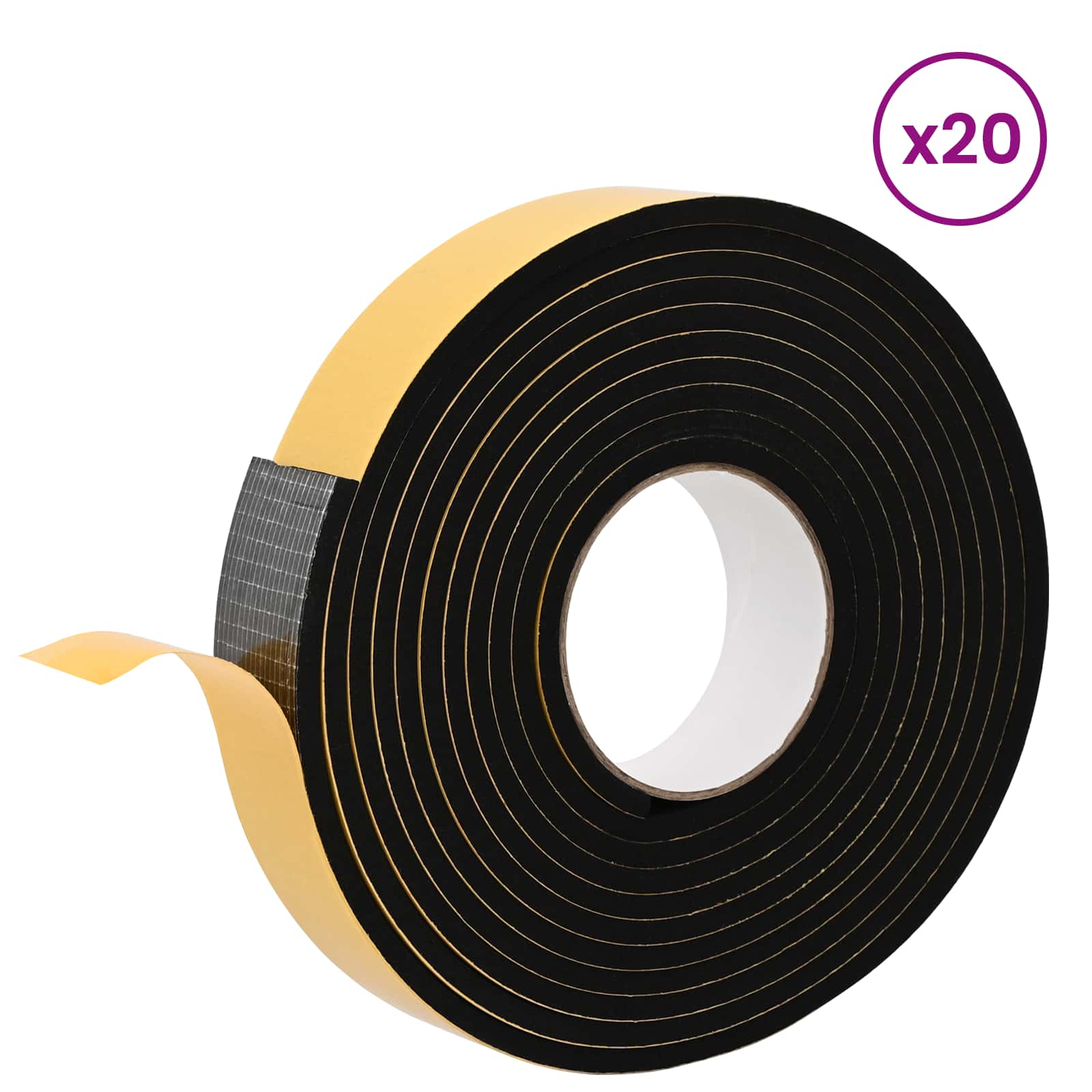 Fita de espuma autoadesiva 20 unid. preto 30mm x 5m espuma cr