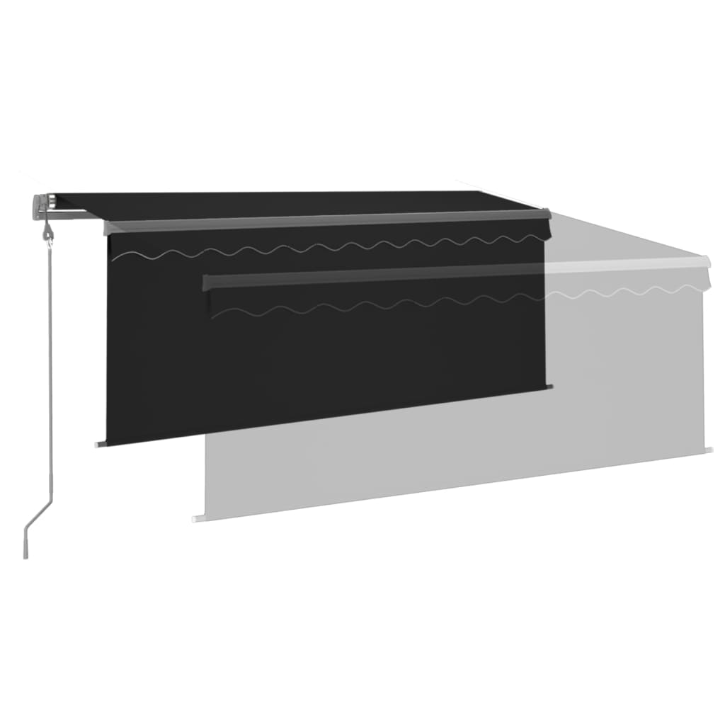 Toldo automático c/ estore/LED/sensor de vento 3x2,5m antracite