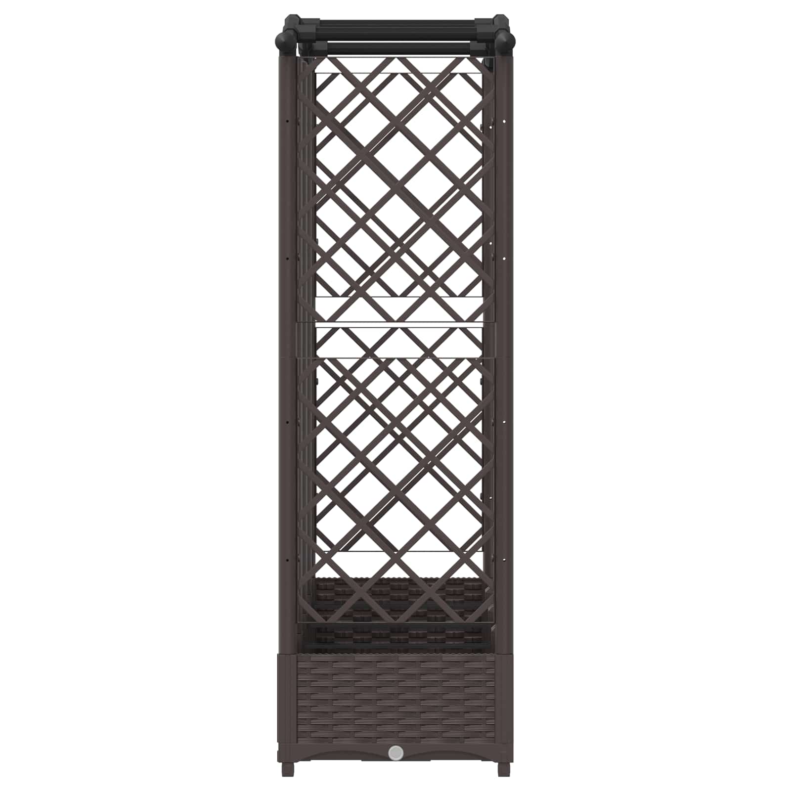 Cama elevada com treliça e telhado castanho 203,5 x 40 x 123 cm