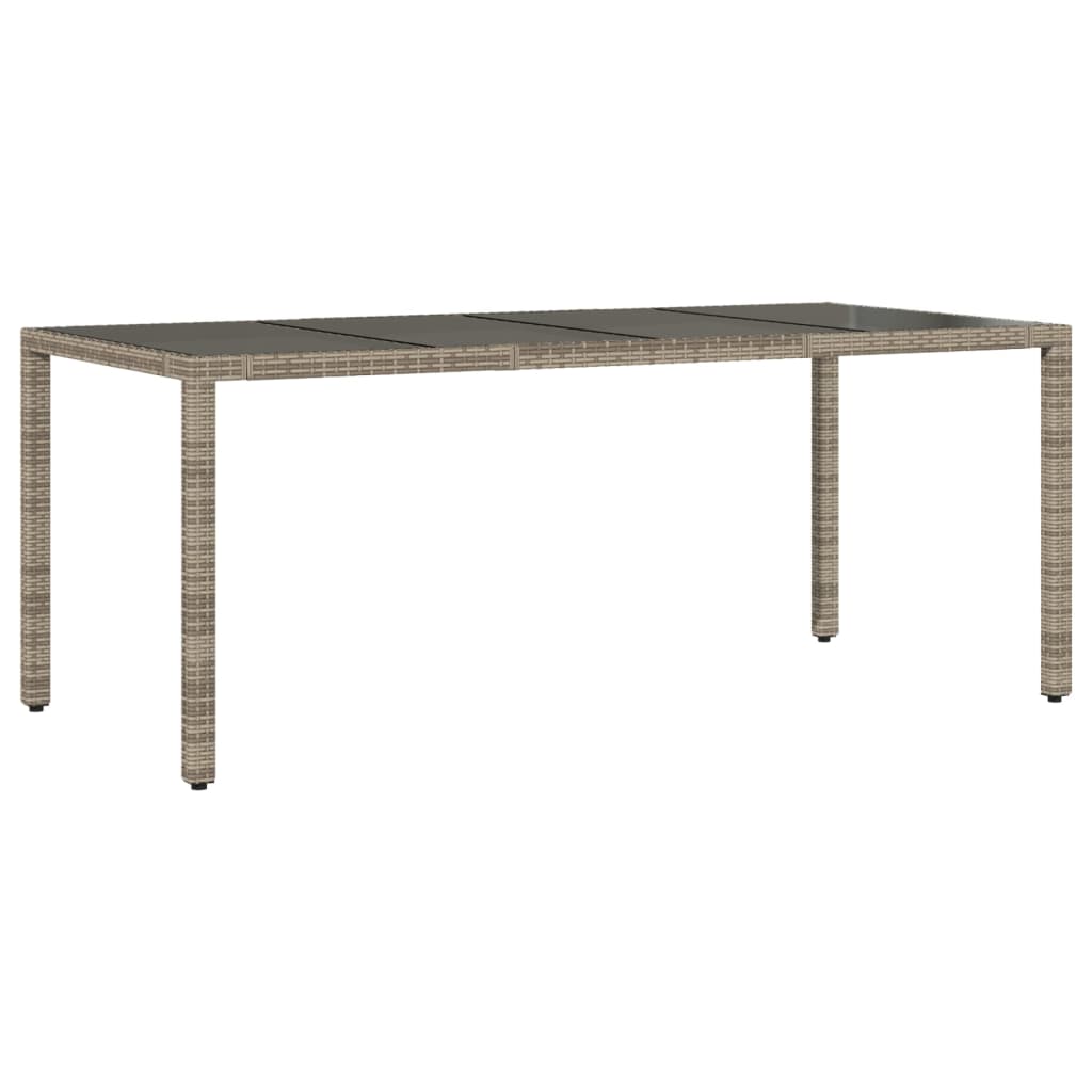 7 Pcs conjunto bistrô de jardim c/ almofadões vime PE cinza