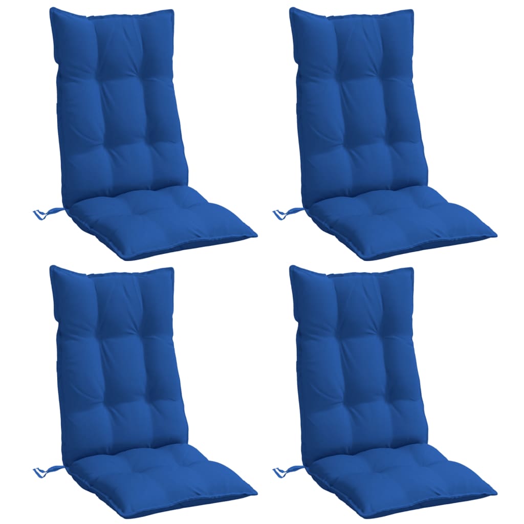 Almofadões cadeira encosto alto 4 pcs tecido oxford azul real