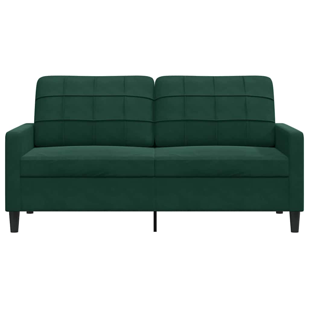 Sofá de 2 lugares 140 cm veludo verde-escuro