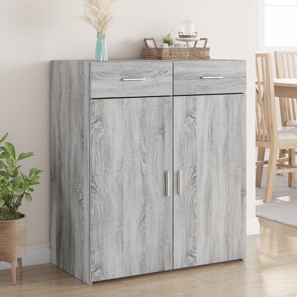 Aparador 80x42,5x93 cm derivados de madeira cinzento sonoma