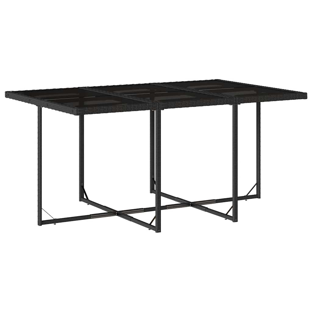 11 Pcs conjunto de jantar p/ jardim c/ almofadões vime PE preto