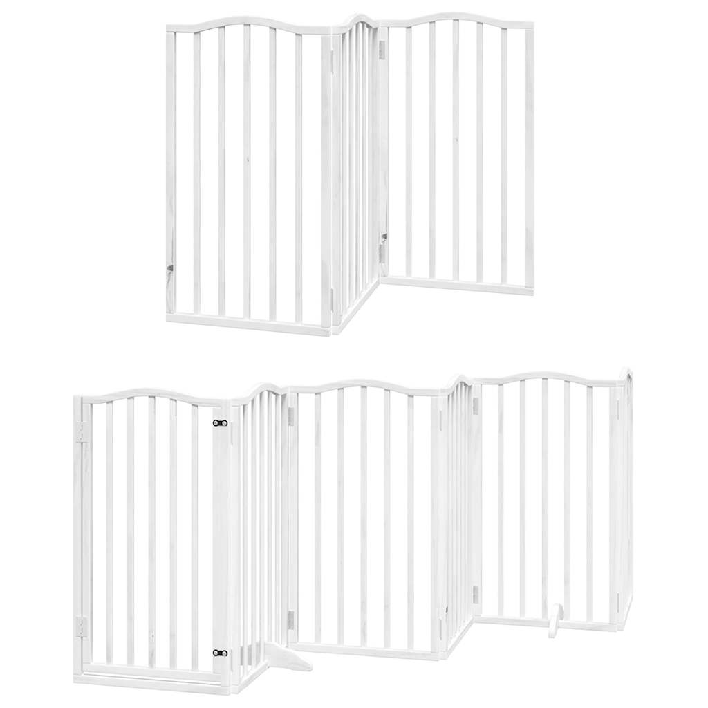 Portão p/ cães com porta dobrável 15 painéis 750cm álamo branco