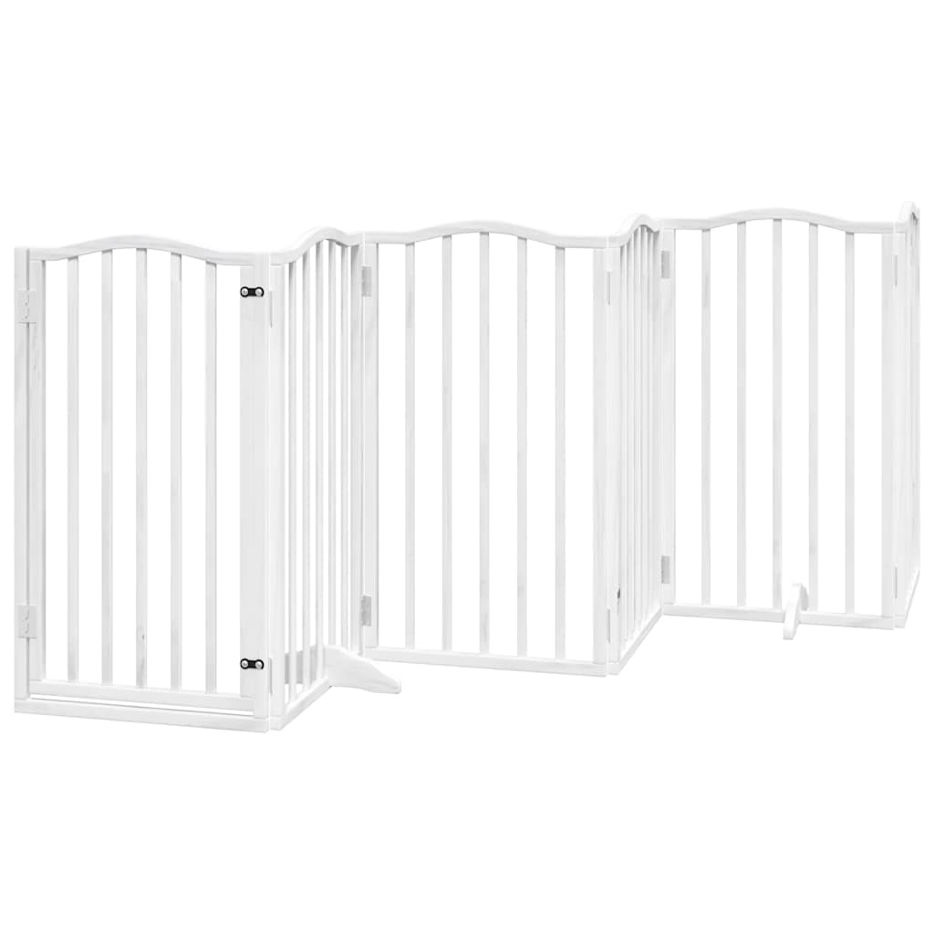 Portão p/ cães com porta dobrável 15 painéis 750cm álamo branco