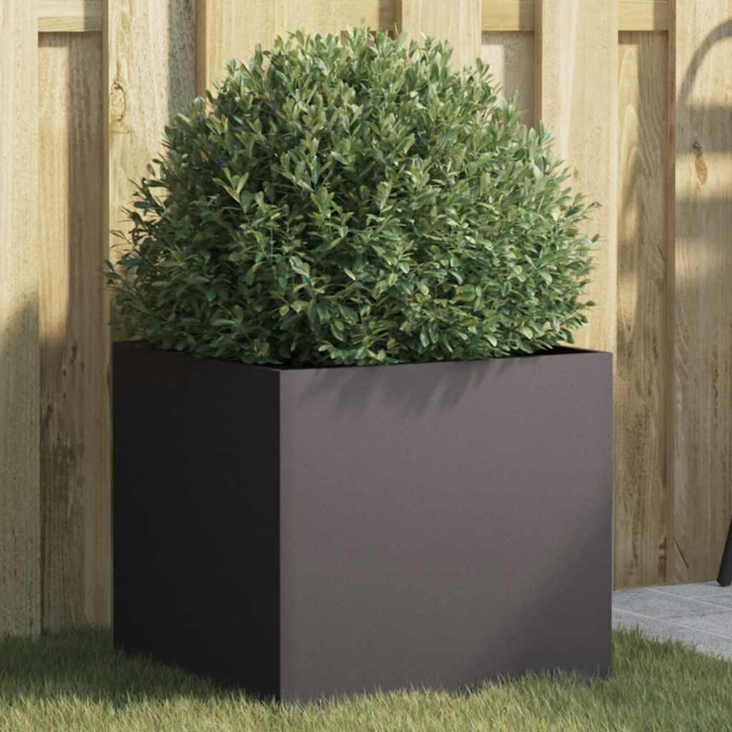 Vaso/floreira 42x40x39 cm aço preto