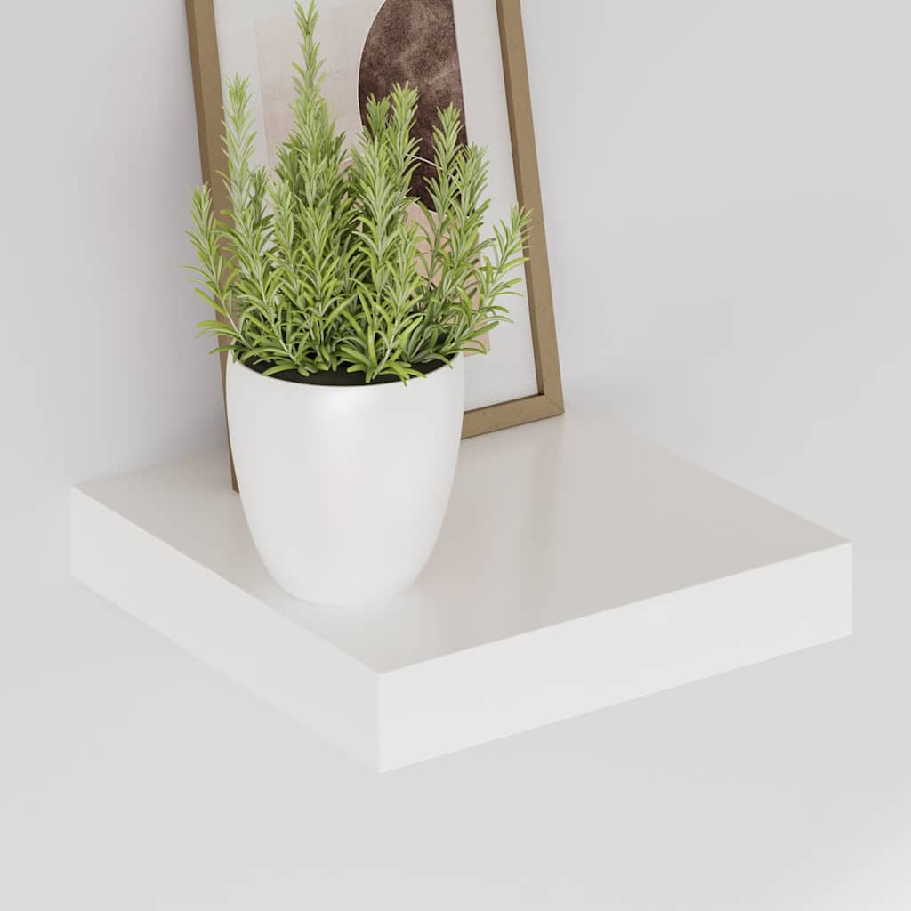 Prateleiras de parede suspensas 2 pcs 23x23,5x3,8cm MDF branco