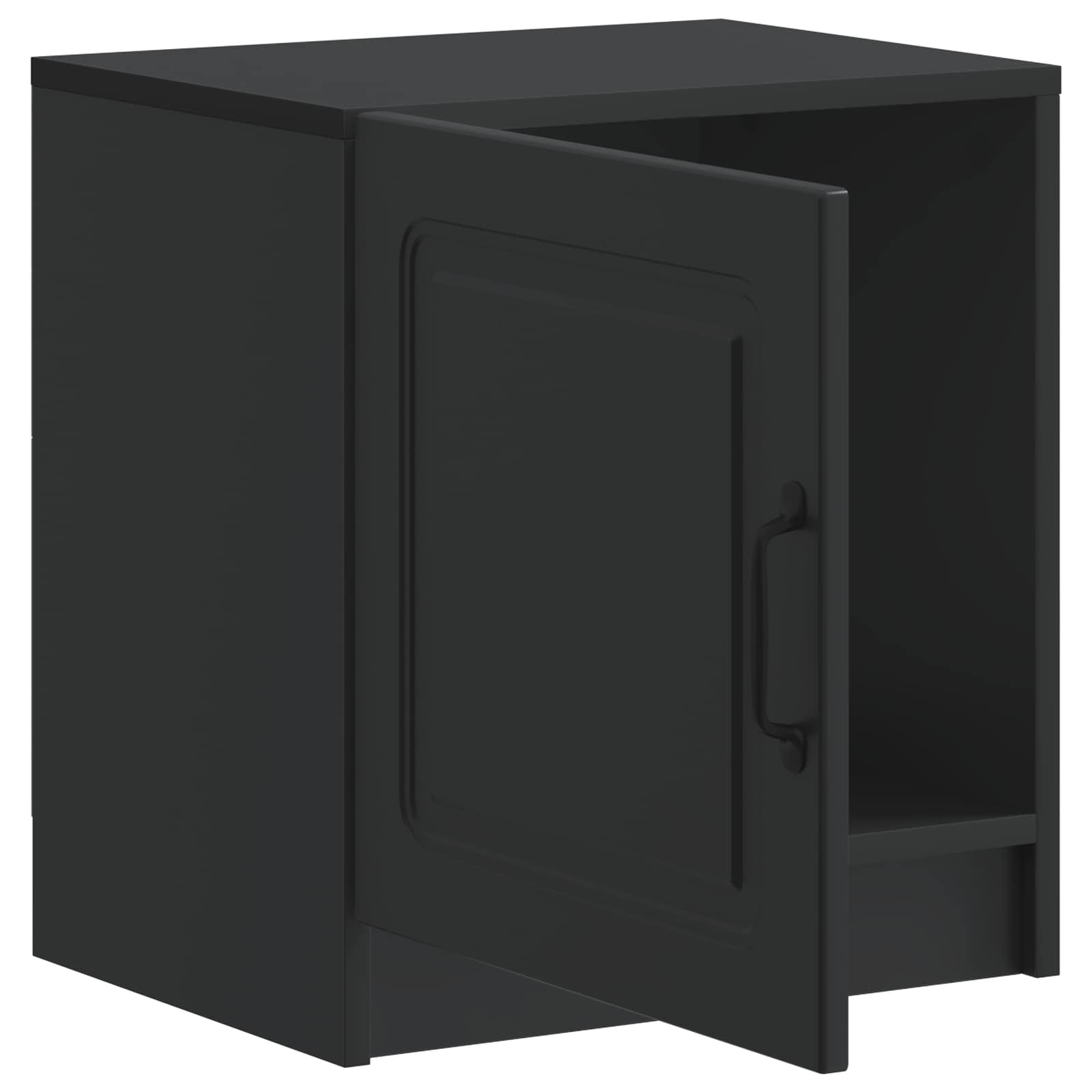 Armário de cabeceira preto 43 x 34,5 x 47 cm