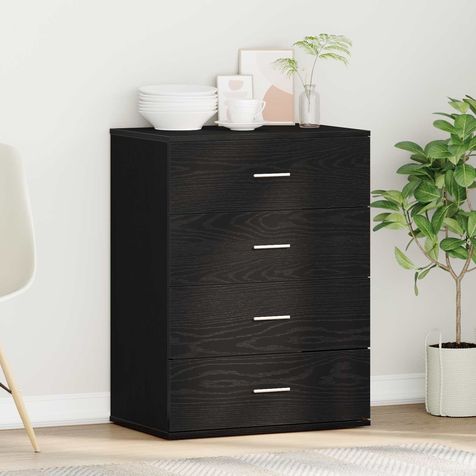 Buffet carvalho preto 60 x 39 x 80 cm derivados de madeira