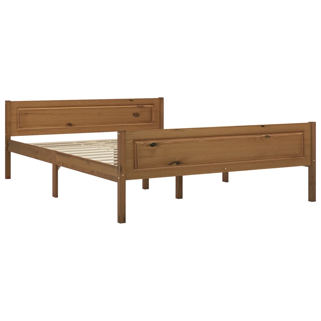 Estrutura de cama 120x200 cm pinho maciço castanho mel