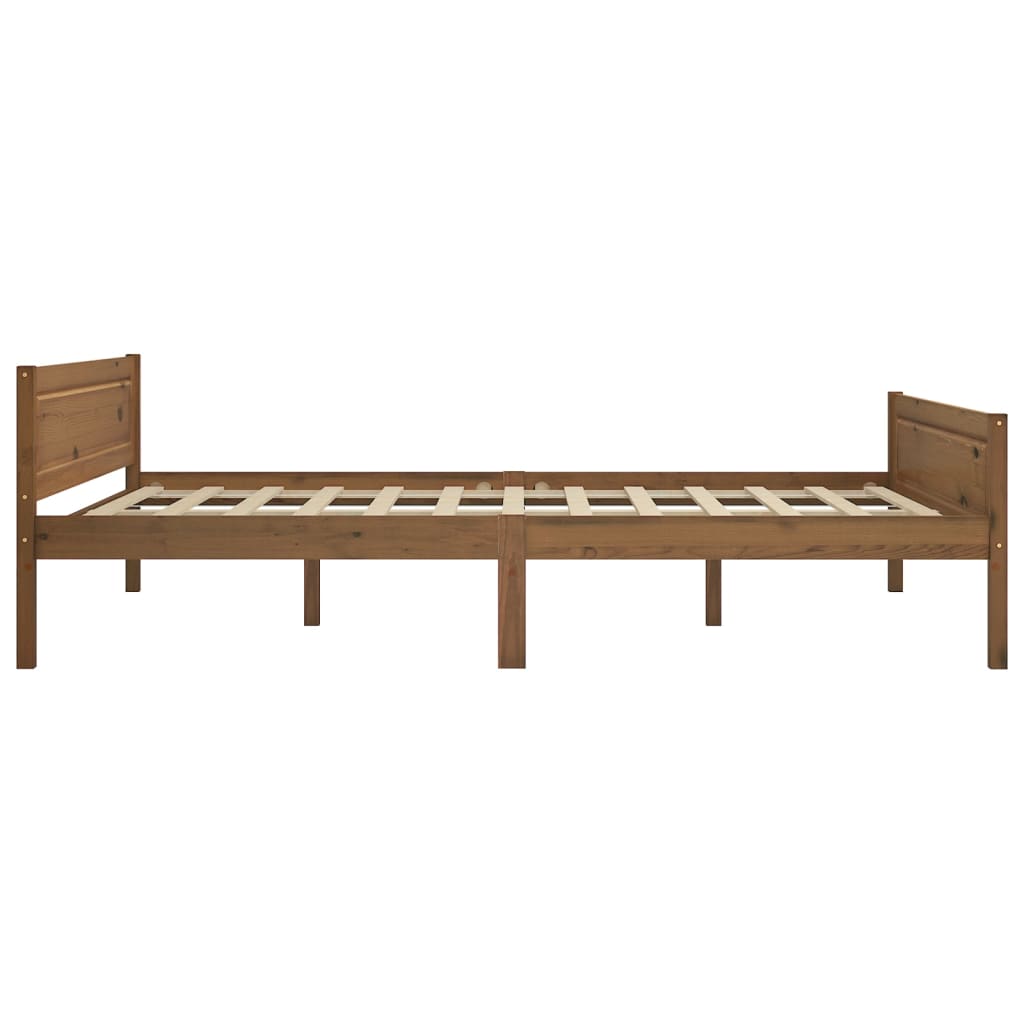 Estrutura de cama 120x200 cm pinho maciço castanho mel