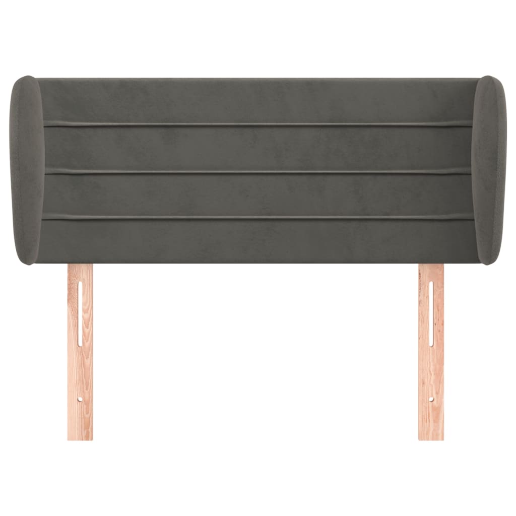Cabeceira de cama c/ abas veludo 83x23x78/88 cm cinzento-escuro