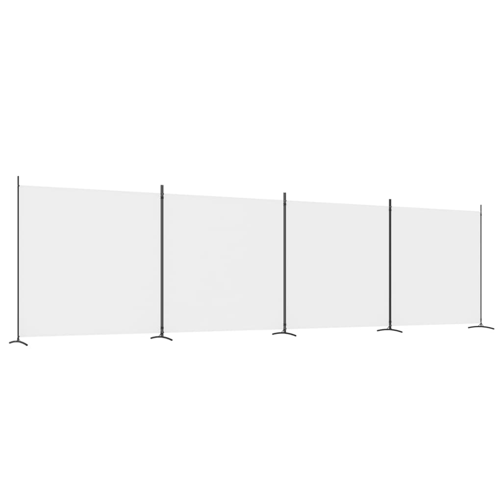 Biombo com 4 painéis 698x180 cm tecido branco
