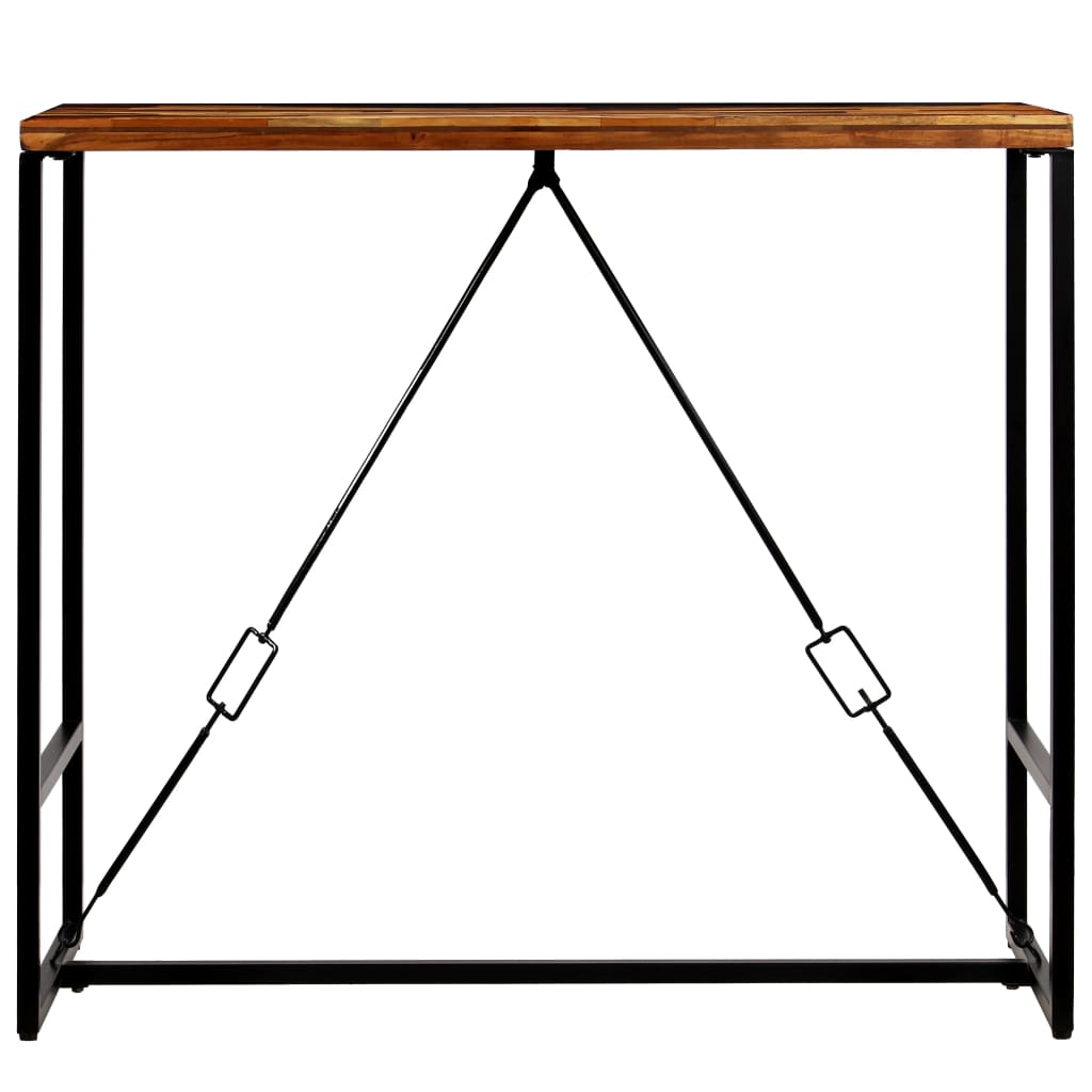Mesa de bar em madeira recuperada maciça 120x60x106 cm