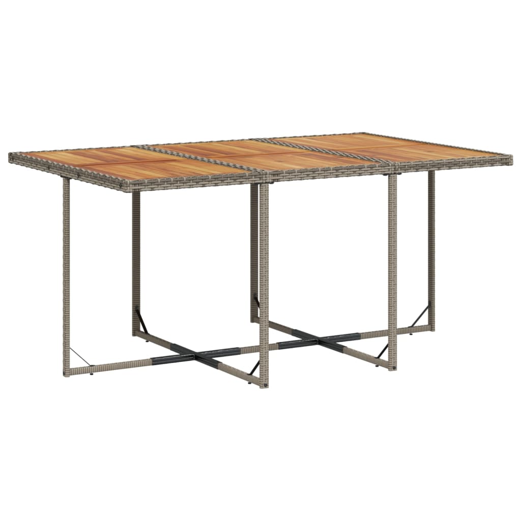 7 Pcs conjunto de jantar p/ jardim c/ almofadões vime PE cinza
