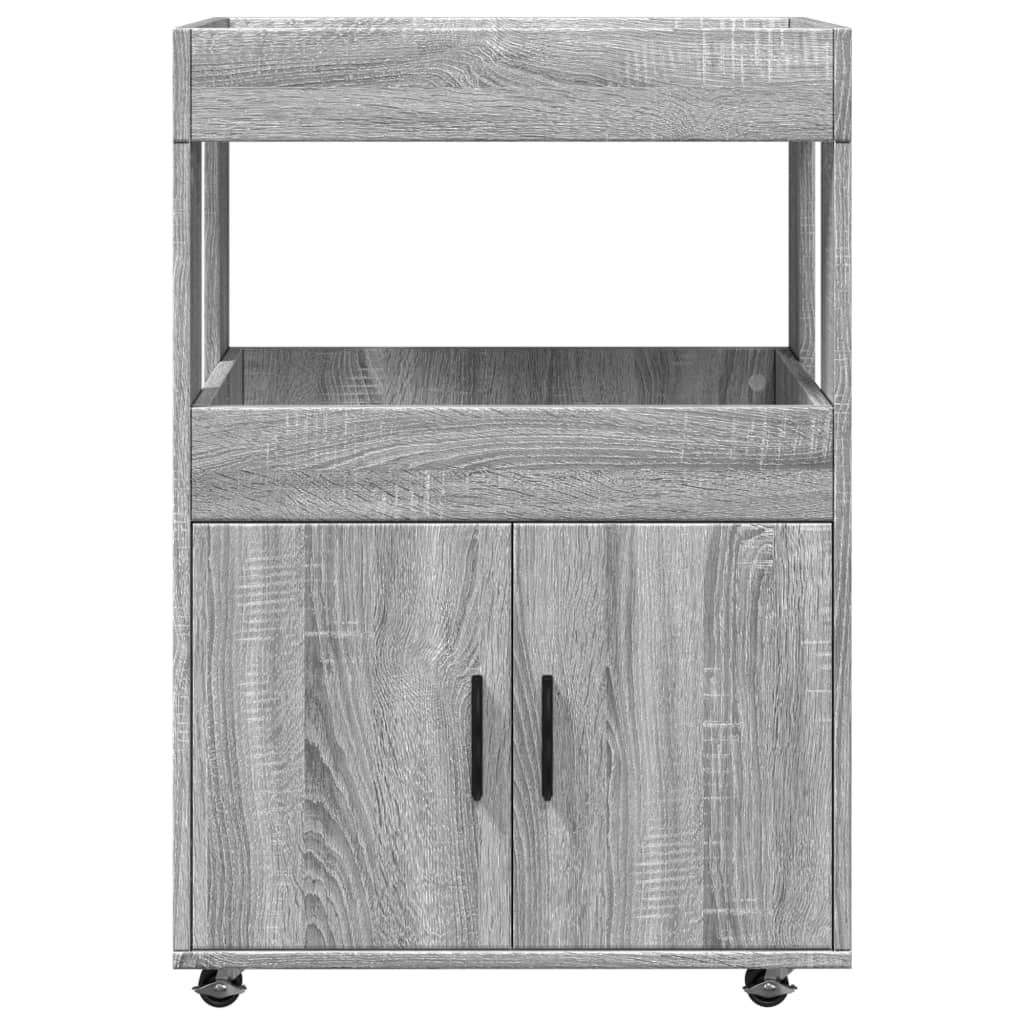 Carrinho de bar 60x39,5x89 cm deriv. de madeira cinzento sonoma