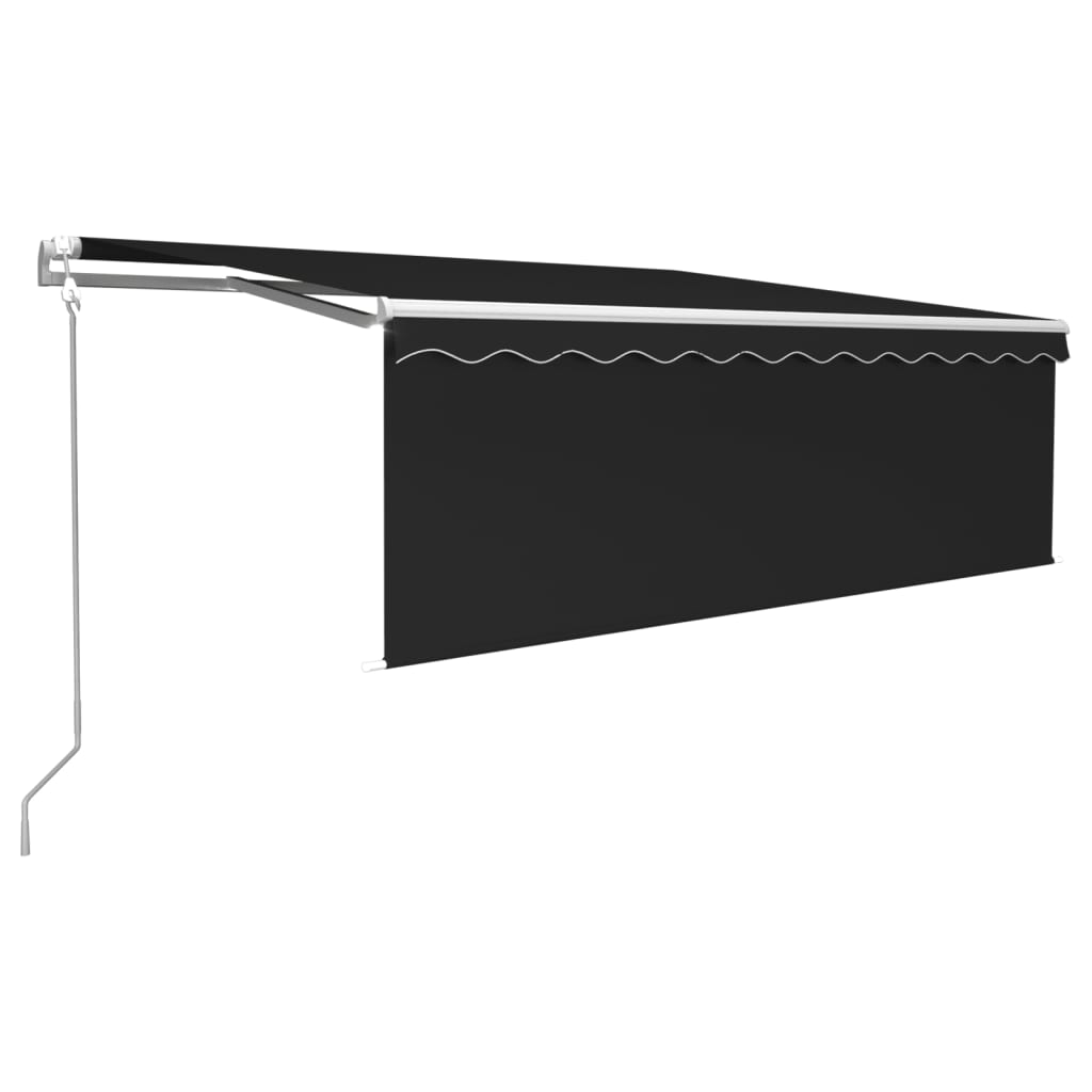 Toldo automático c/ estore/LED/sensor de vento 4x3 m antracite