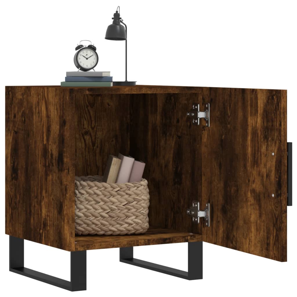 Mesa cabeceira 2pcs 40x40x50cm derivado madeira carvalho fumado