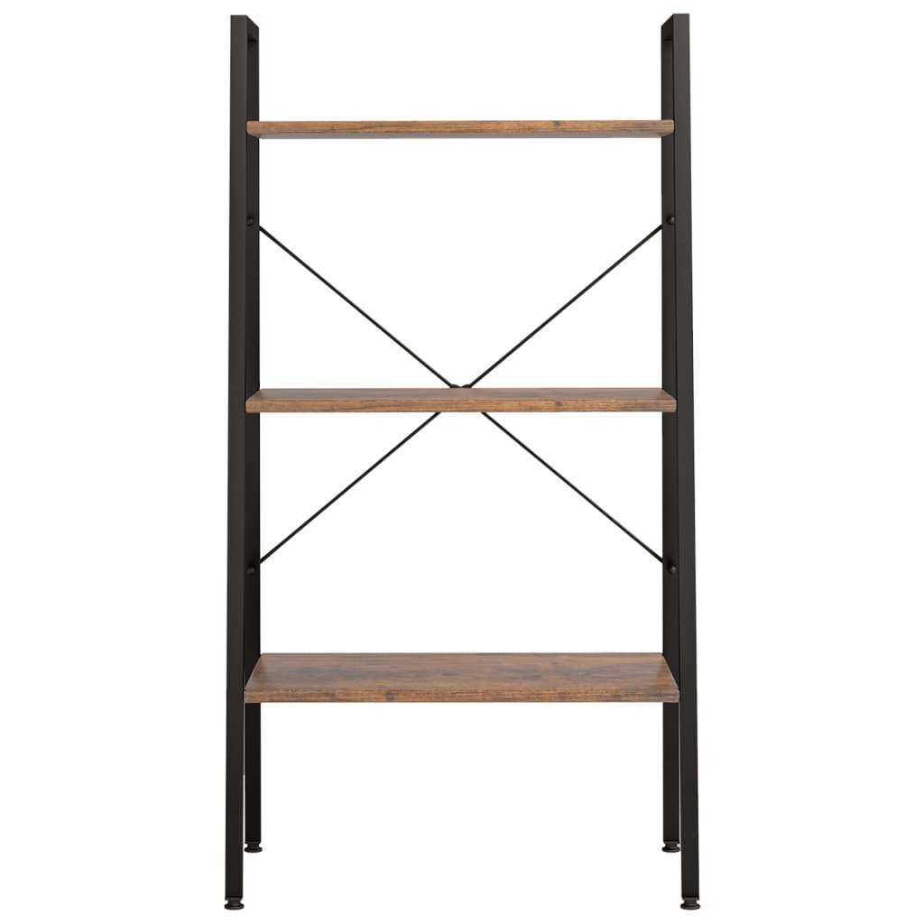Estante de pé 3 prateleiras 56x35x108 cm castanho-escuro/preto