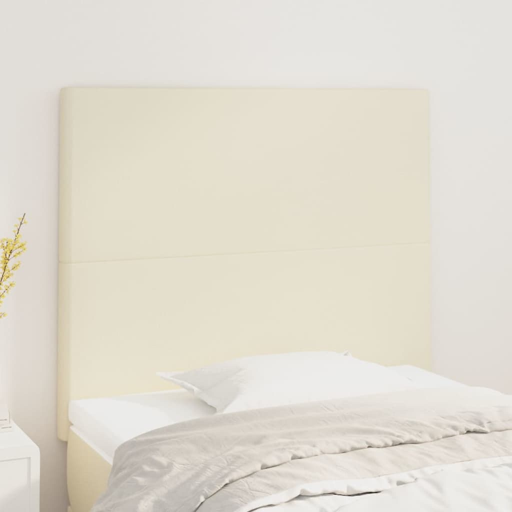 Cabeceira creme 100x5x118/128 cm couro sintético