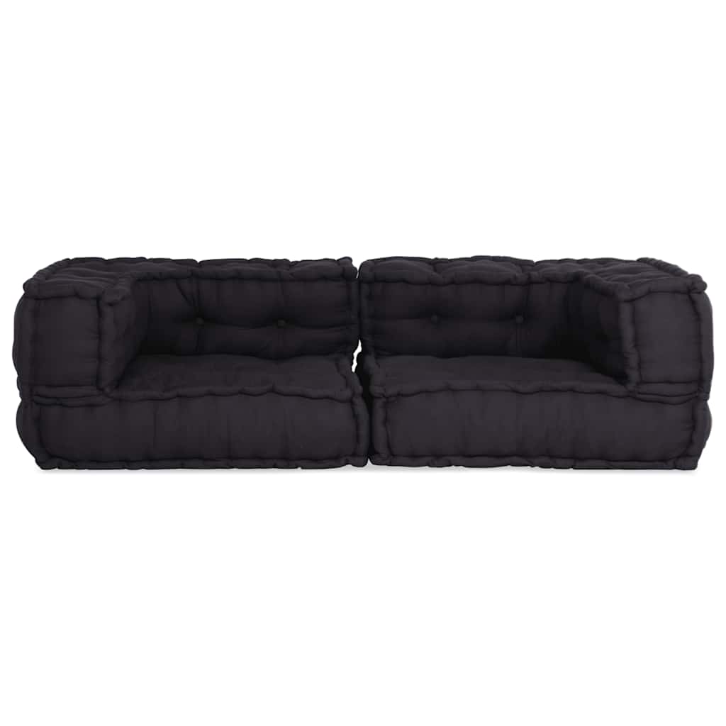 Sofá modular de 2 lugares 140x70x36 cm tecido antracite