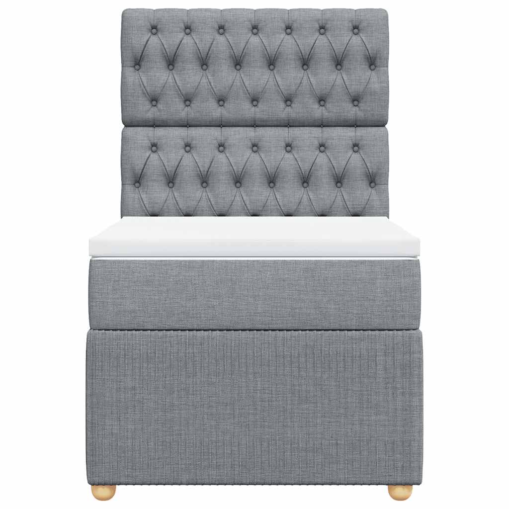 Cama com molas/colchão 80x200 cm tecido cinza-claro