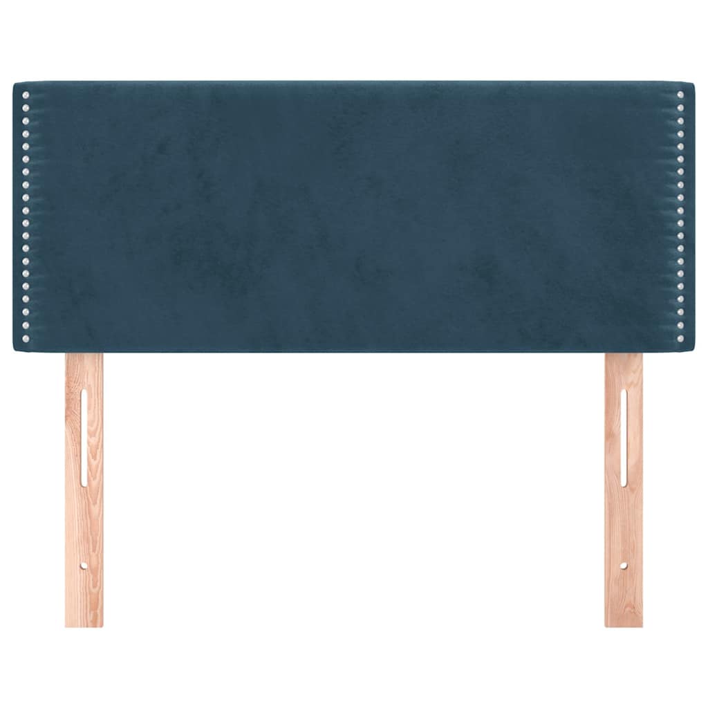 Cabeceira de cama veludo 100x5x78/88 cm azul-escuro