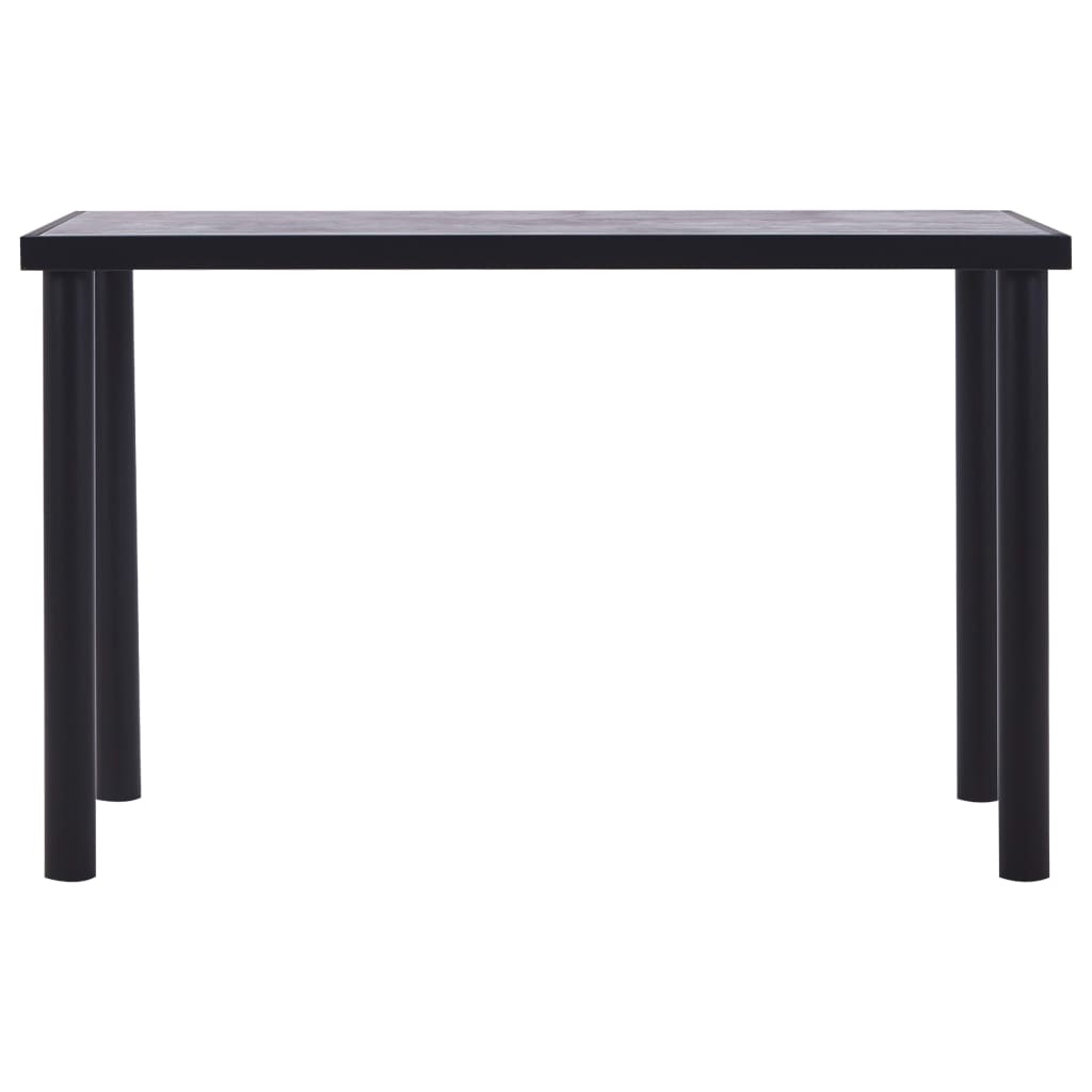 Mesa de jantar 120x60x75 cm MDF preto e cinzento cimento