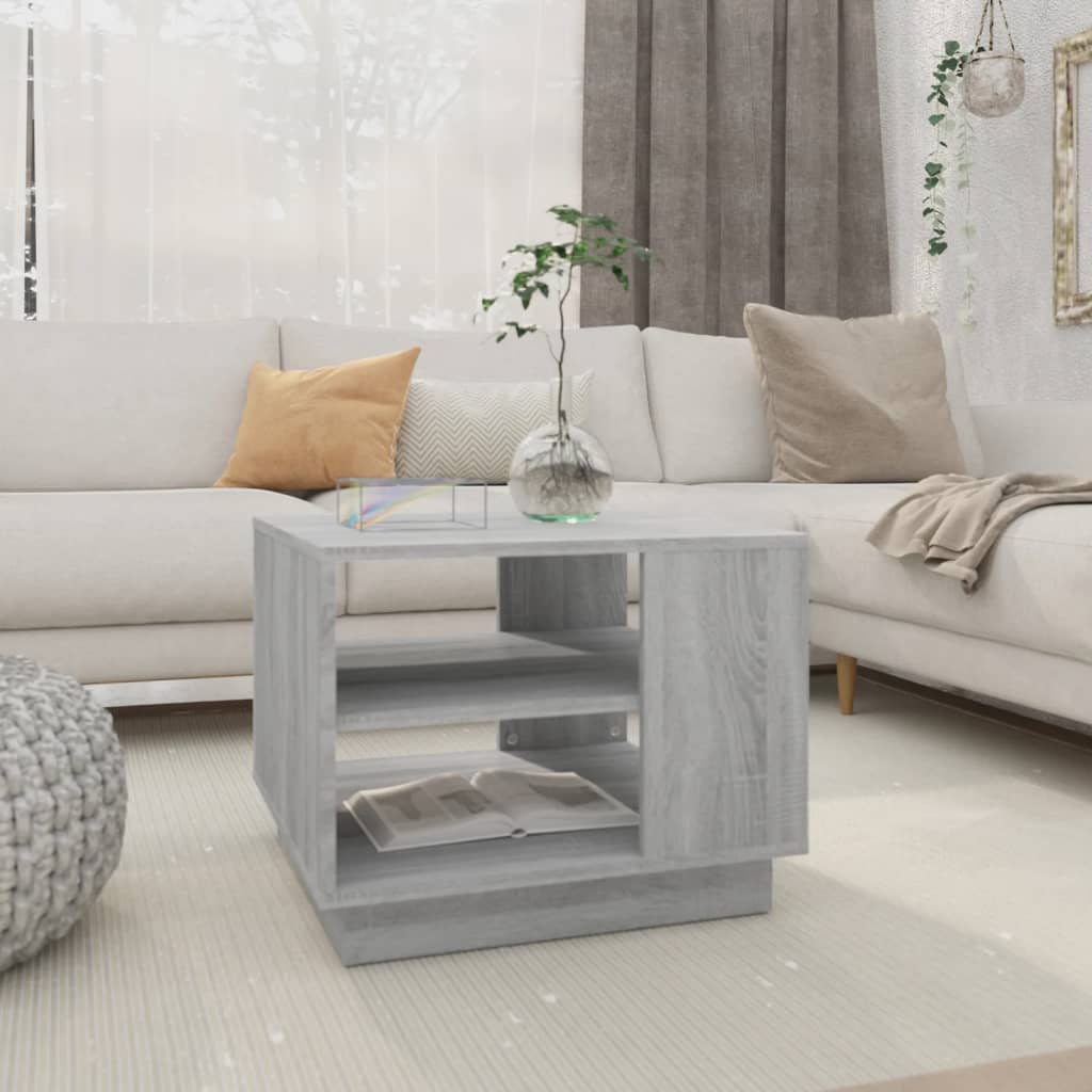 Mesa de centro 55x55x43 cm derivados de madeira cinza sonoma