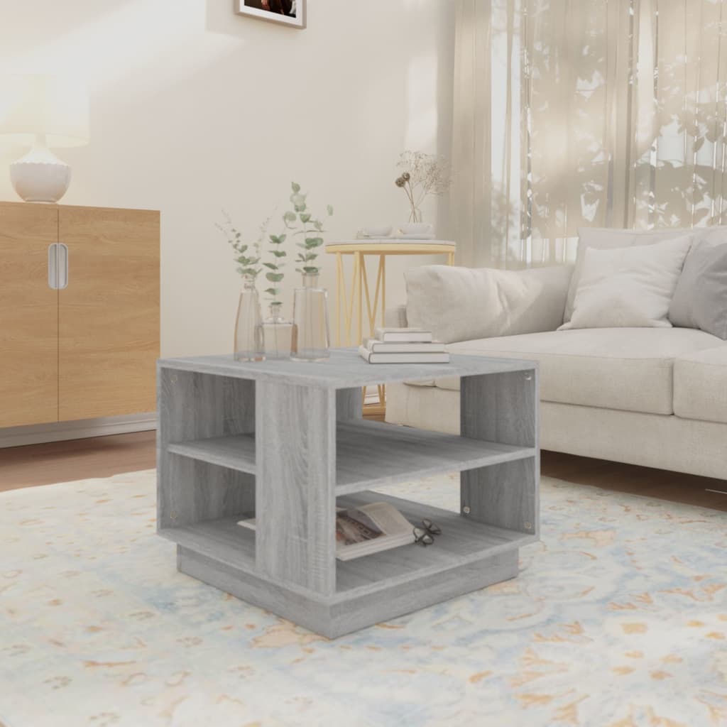 Mesa de centro 55x55x43 cm derivados de madeira cinza sonoma
