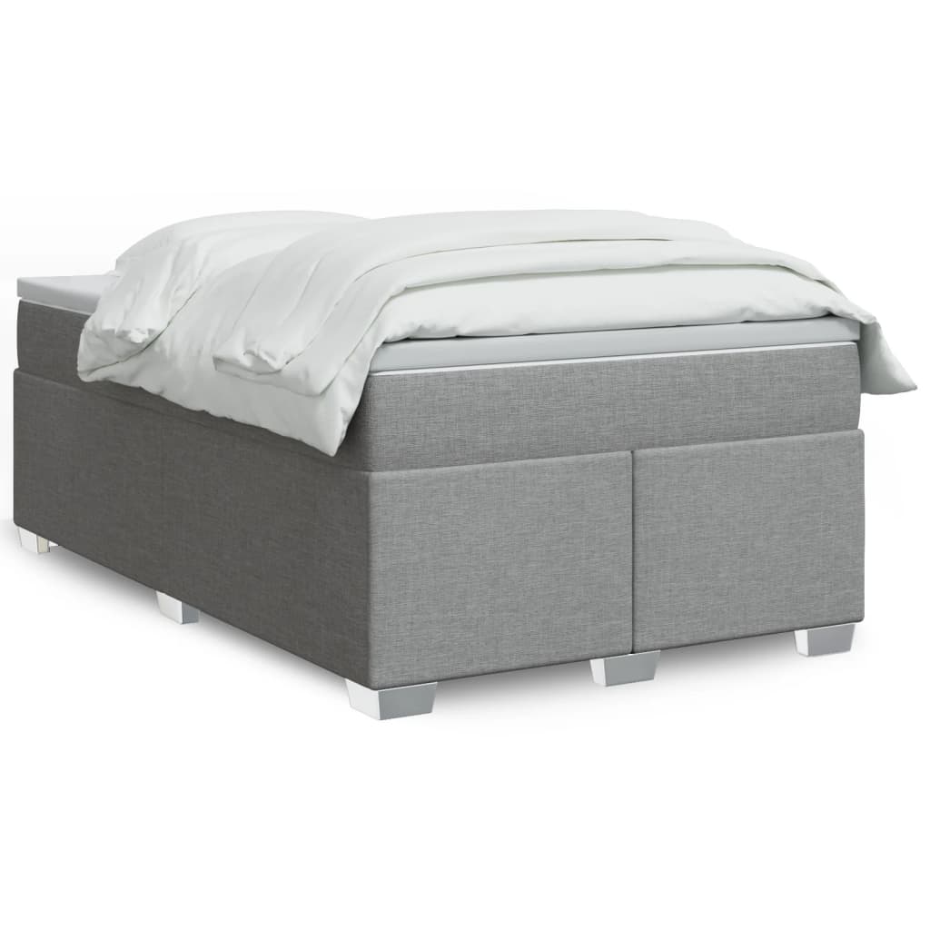 Cama com molas/colchão 120x200 cm tecido cinza-claro
