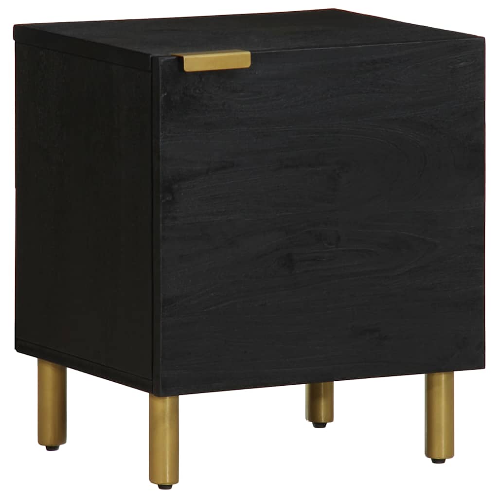 Mesas de cabeceira 2 pcs 40x33x46 cm mangueira maciça preto