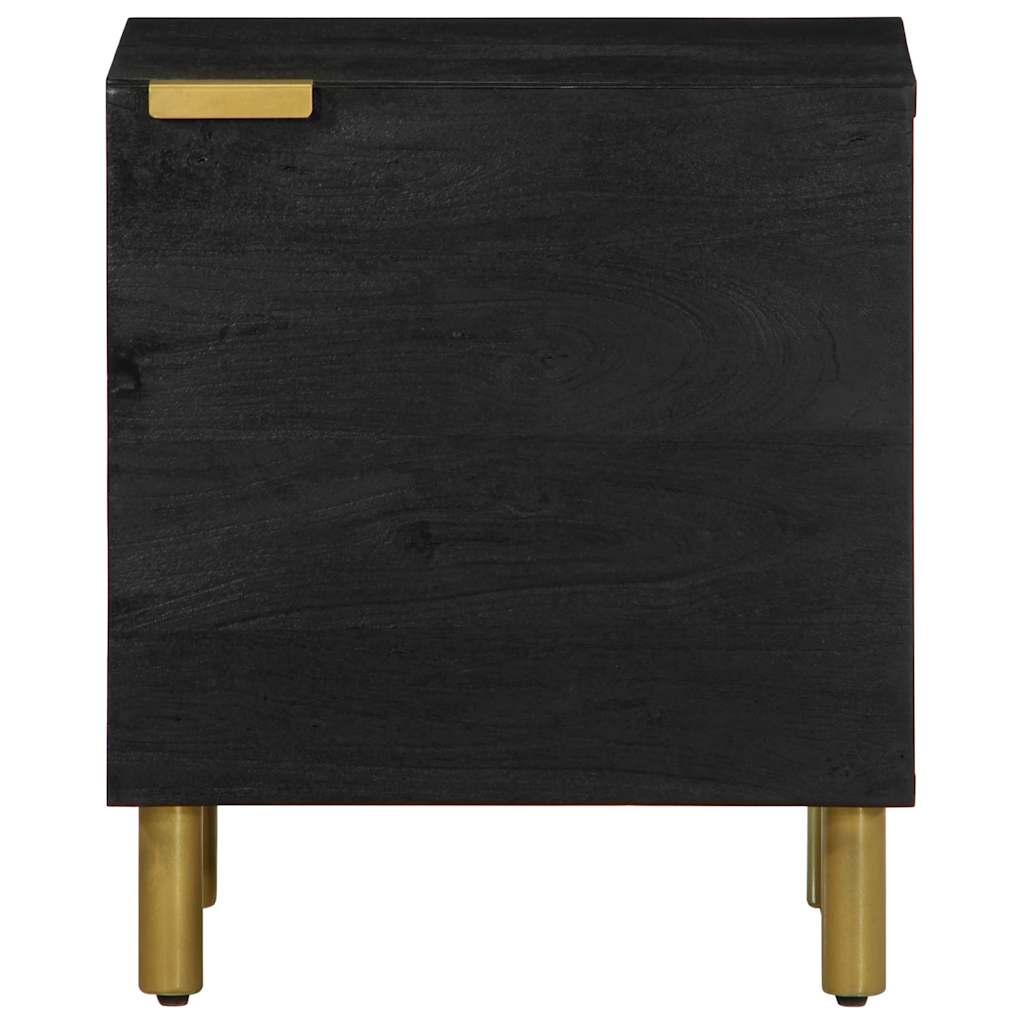 Mesas de cabeceira 2 pcs 40x33x46 cm mangueira maciça preto