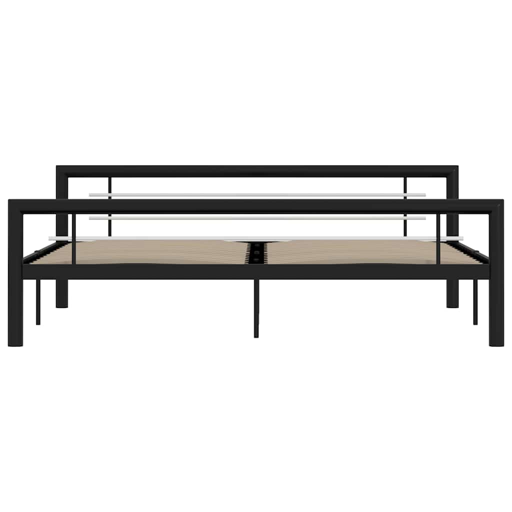 Estrutura de cama 180x200 cm metal preto e branco