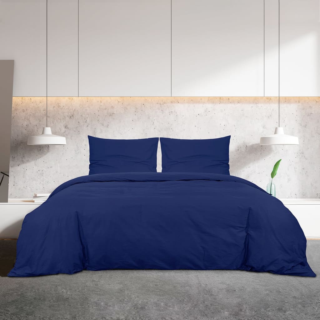 Conjunto capa de edredão 135x200cm microfibra leve azul marinho