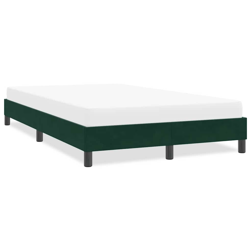 Estrutura de cama sem colchão verde escuro 120x210 cm veludo
