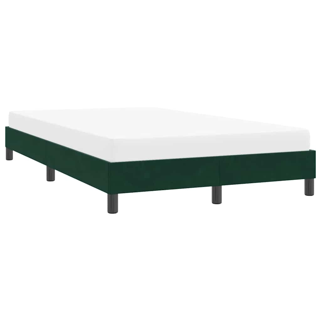 Estrutura de cama sem colchão verde escuro 120x210 cm veludo