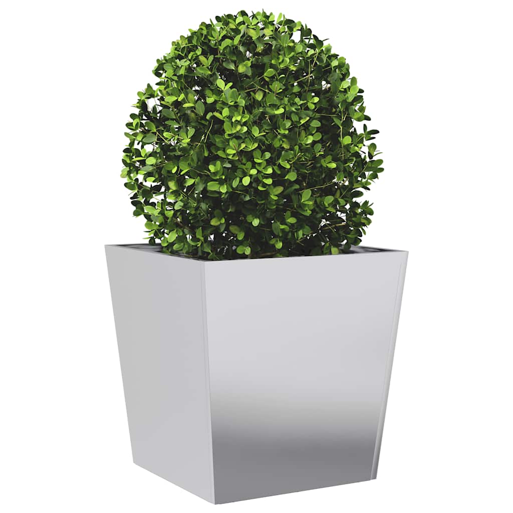 Vaso/floreira de jardim 2 pcs 50x50x50 cm aço galvanizado