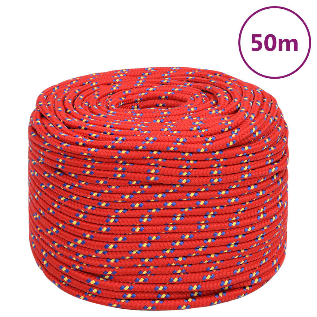 Corda de barco 6 mm 50 m polipropileno vermelho