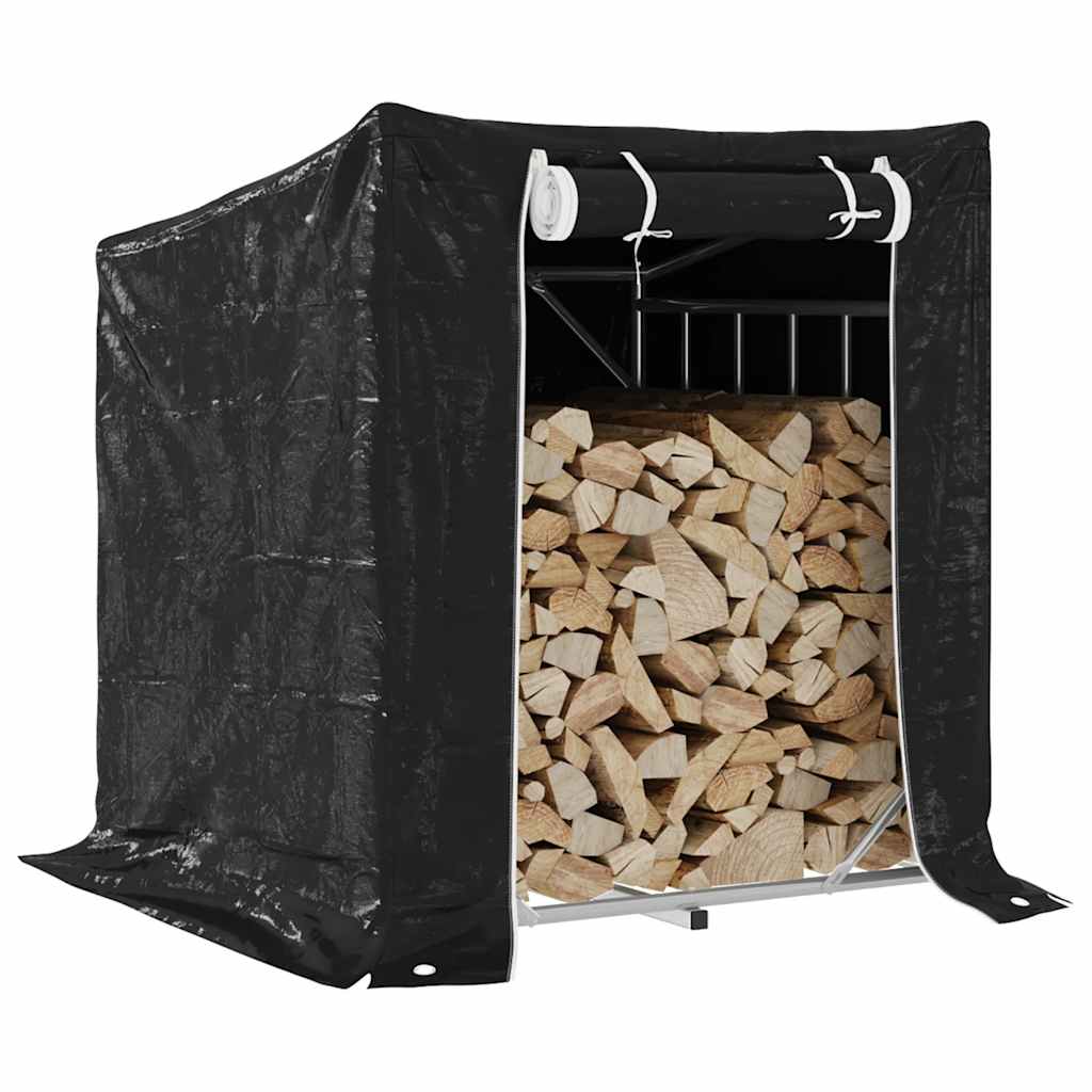 Rack de lenha tampa chuva 100,5x100,5x110,5cm aço galvanizado