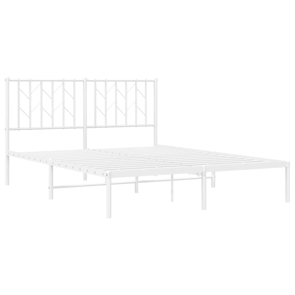 Estrutura de cama com cabeceira 140x190 cm metal branco